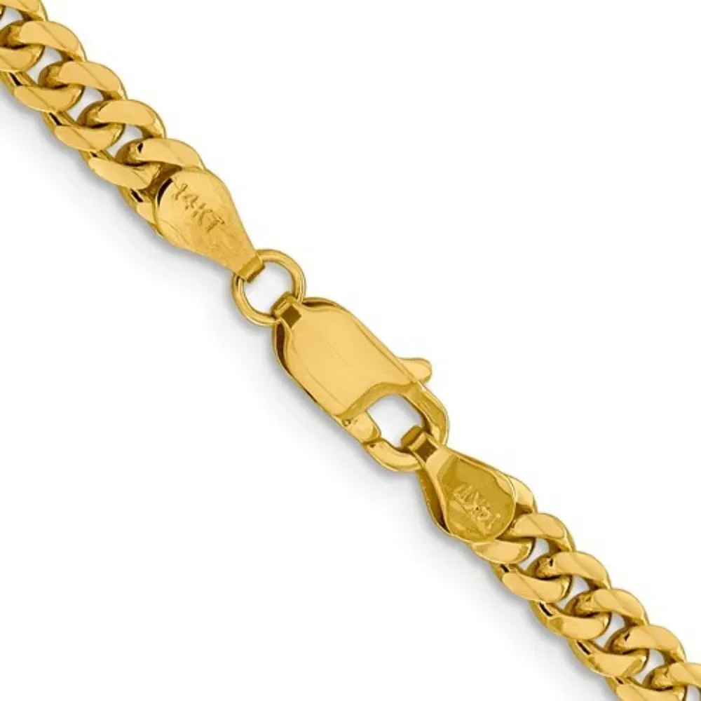14k Solid Gold Miami Cuban Link 20 inch Chain